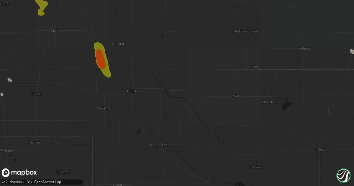 Hail map in Freedom, OK on August 6, 2026