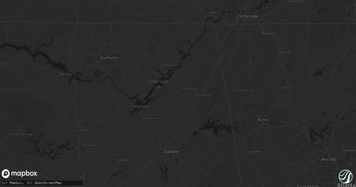 Hail map in Fyffe, AL on August 6, 2026