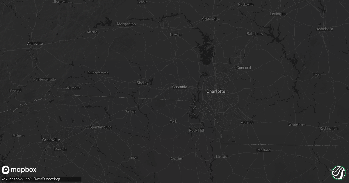 Hail map in Gastonia, NC on August 6, 2026