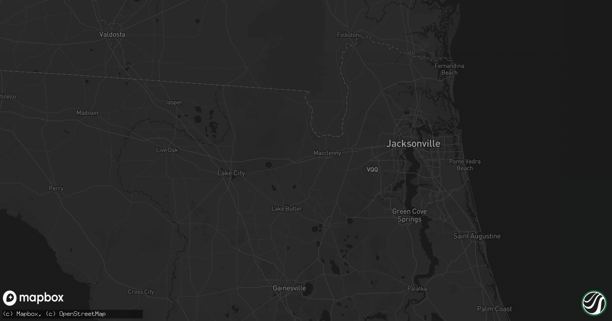 Hail map in Glen Saint Mary, FL on August 6, 2026