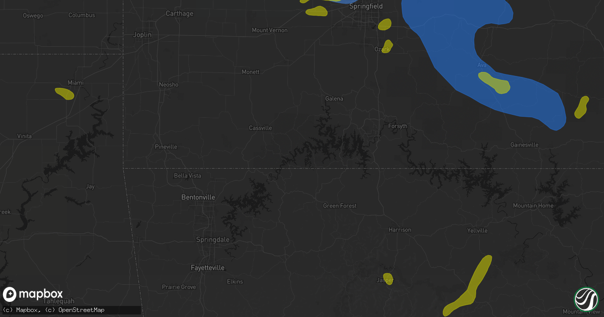 Hail map in Golden, MO on August 6, 2026