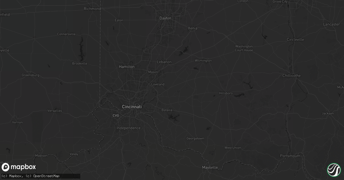 Hail map in Goshen, OH on August 6, 2026