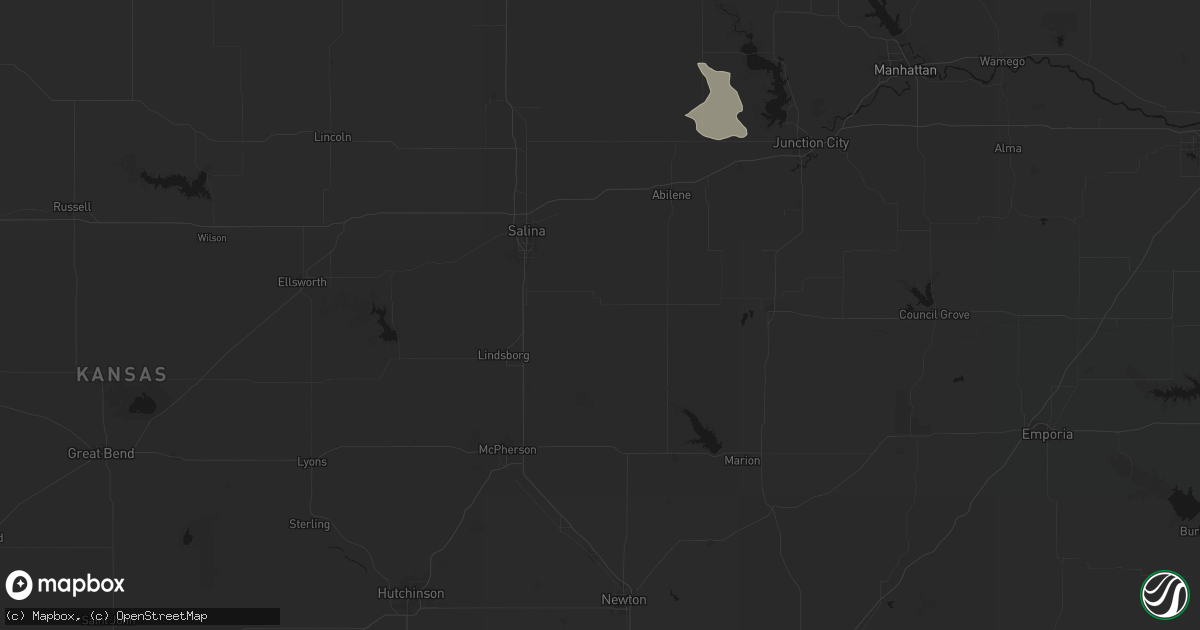 Hail map in Gypsum, KS on August 6, 2026