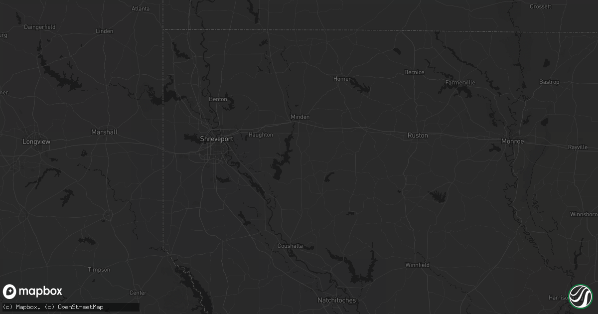 Hail map in Heflin, LA on August 6, 2026