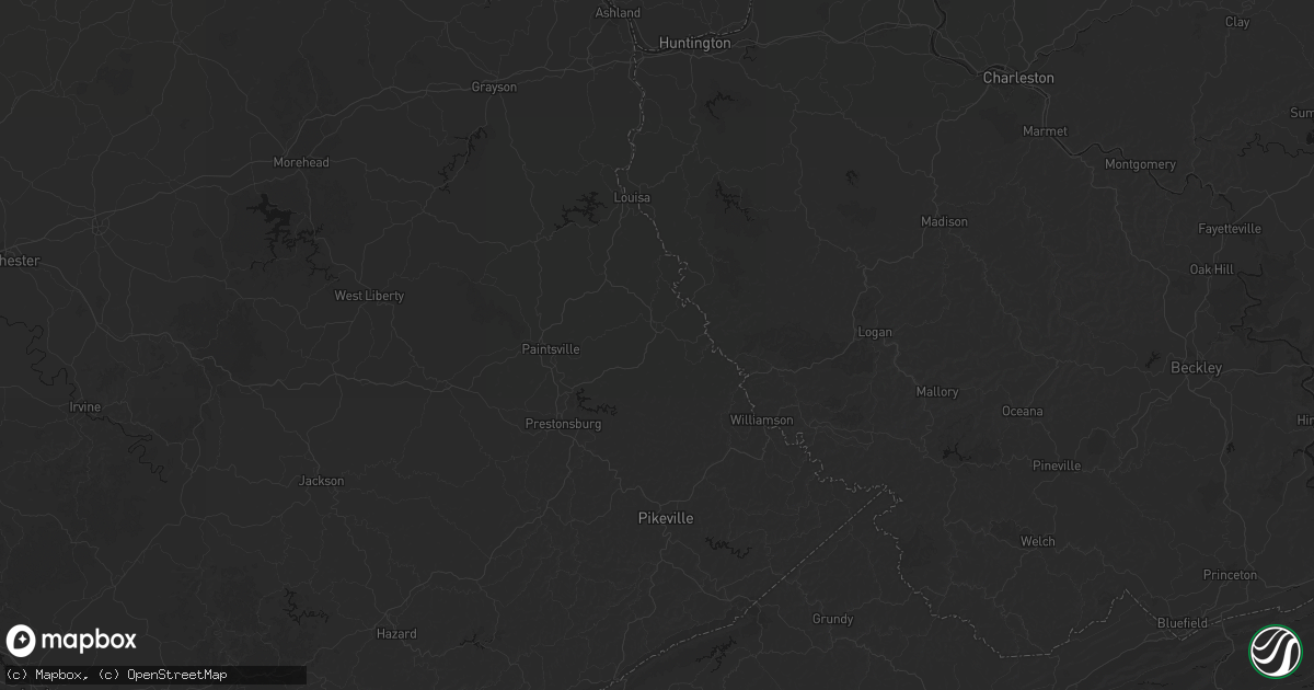 Hail map in Inez, KY on August 6, 2026