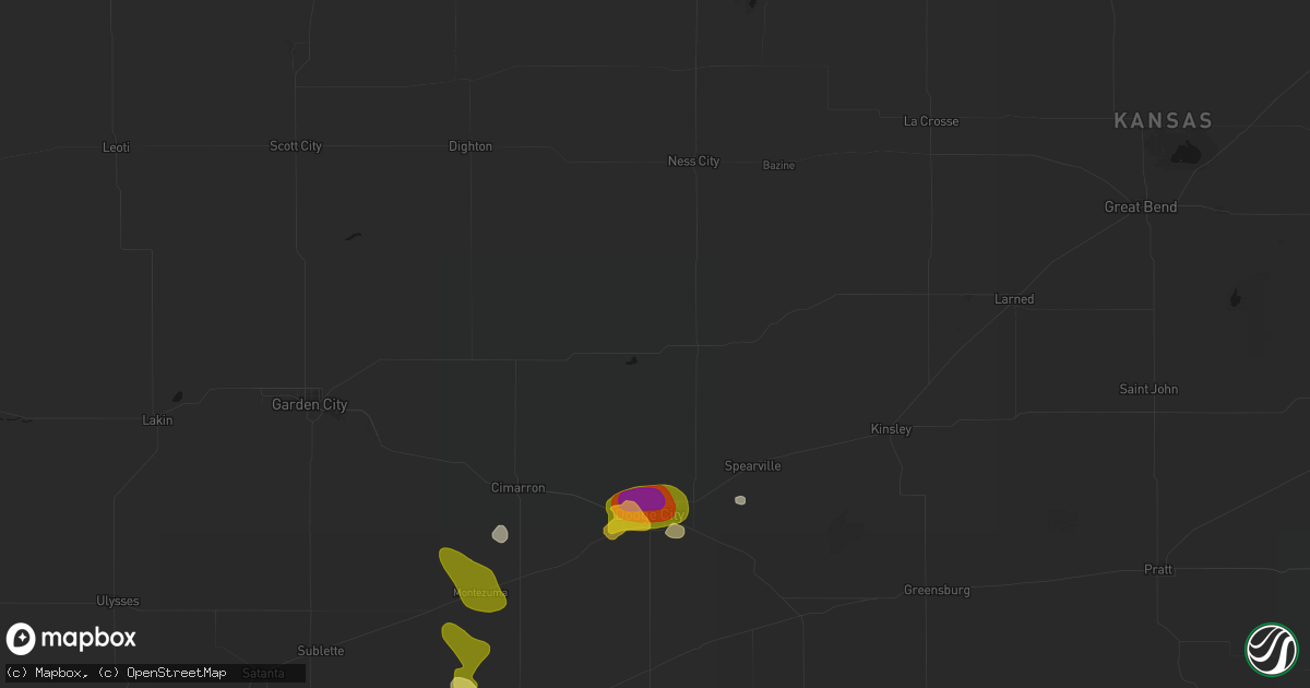 Hail map in Jetmore, KS on August 6, 2026