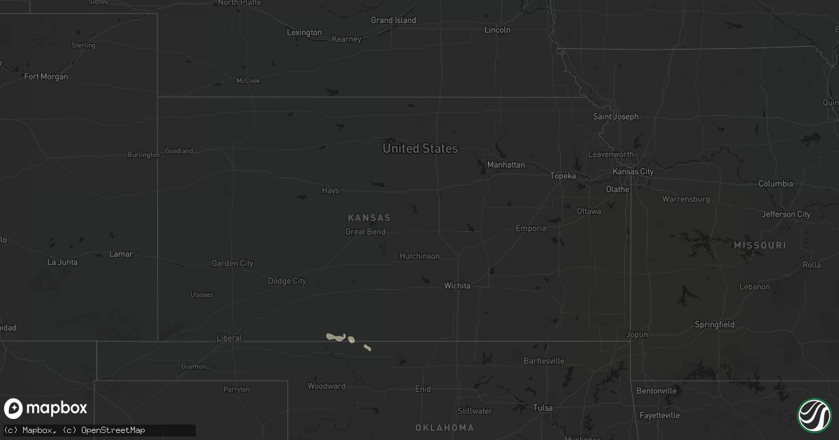 Hail map in Kansas on August 6, 2026