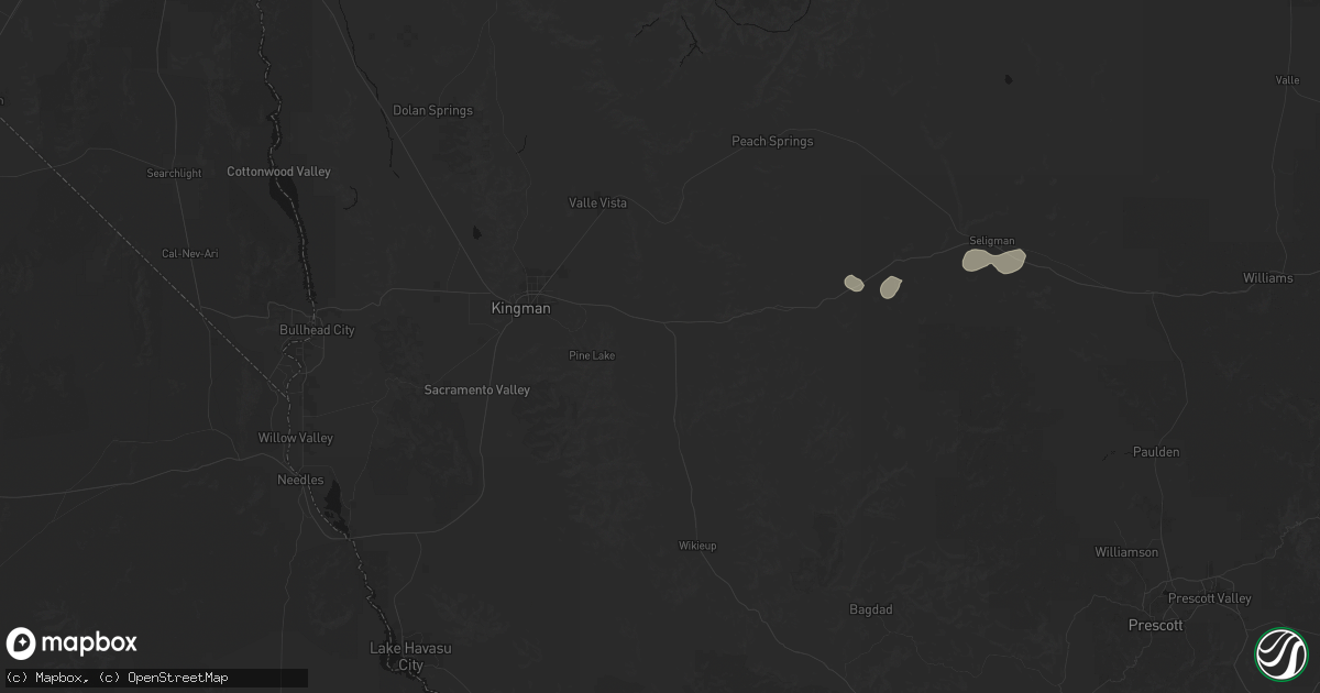 Hail map in Kingman, AZ on August 6, 2026
