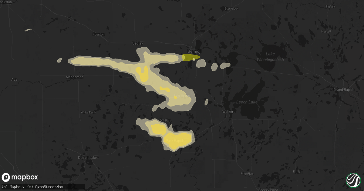 Hail map in Lake George, MN on August 6, 2026
