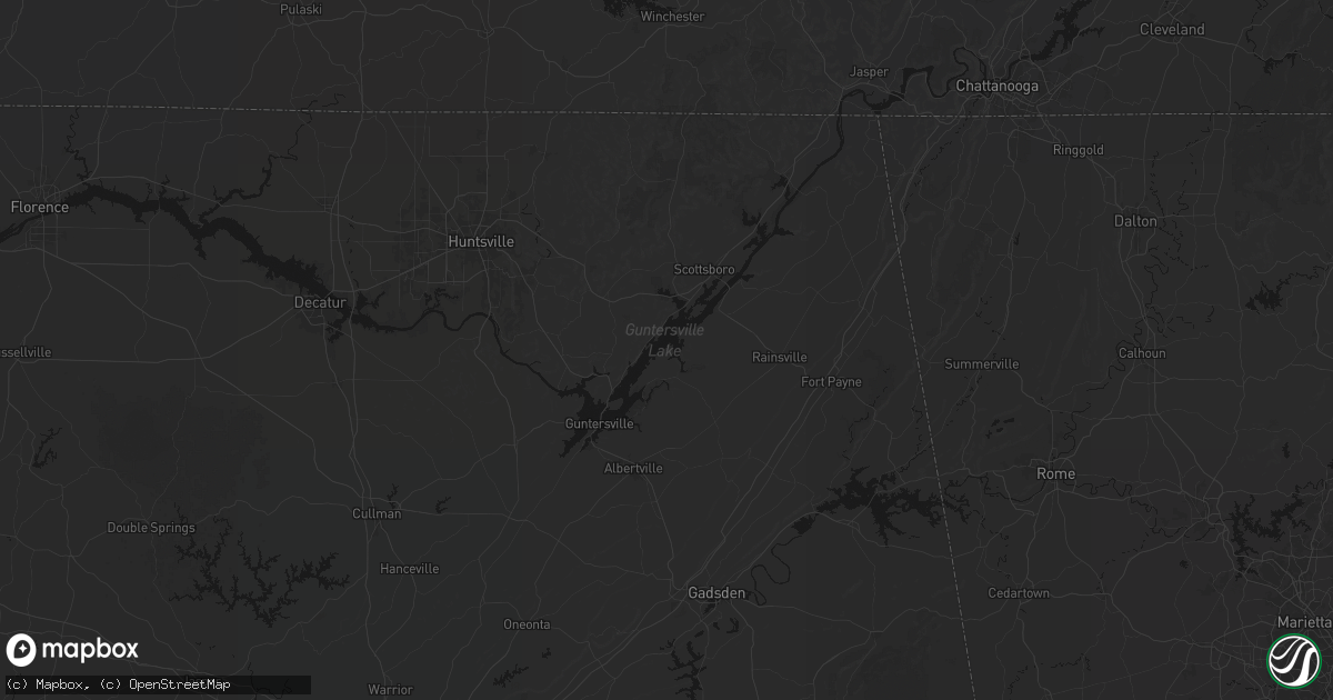 Hail map in Langston, AL on August 6, 2026
