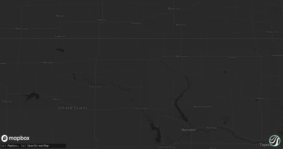 Hail map in Linn, KS on August 6, 2026