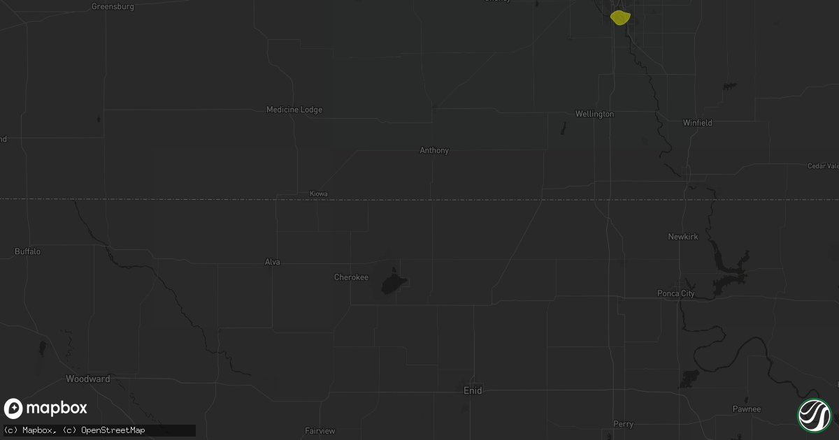 Hail map in Manchester, OK on August 6, 2026