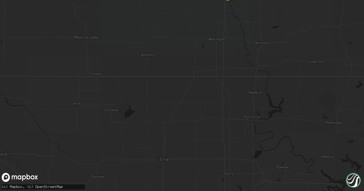 Hail map in Medford, OK on August 6, 2026
