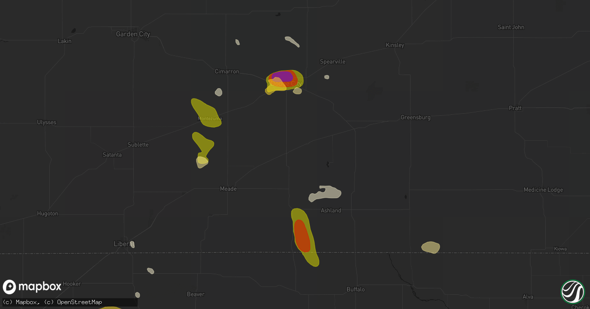 Hail map in Minneola, KS on August 6, 2026