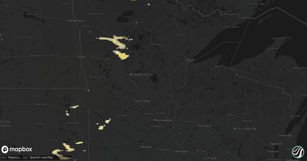 Hail map in Minnesota on August 6, 2026