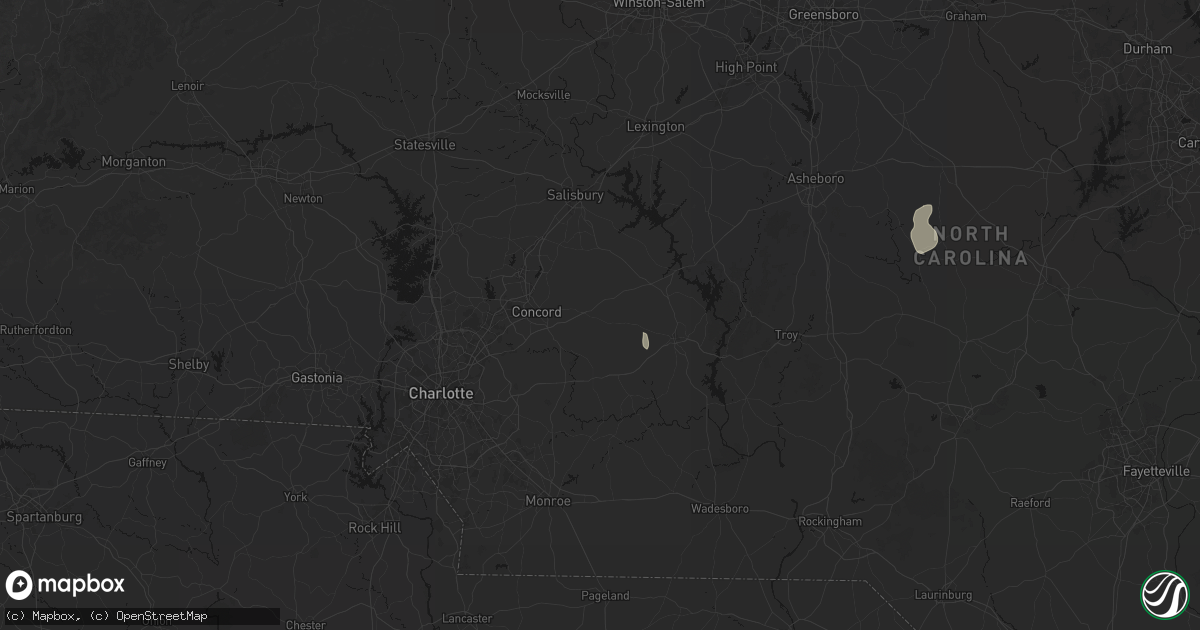 Hail map in Mount Pleasant, NC on August 6, 2026