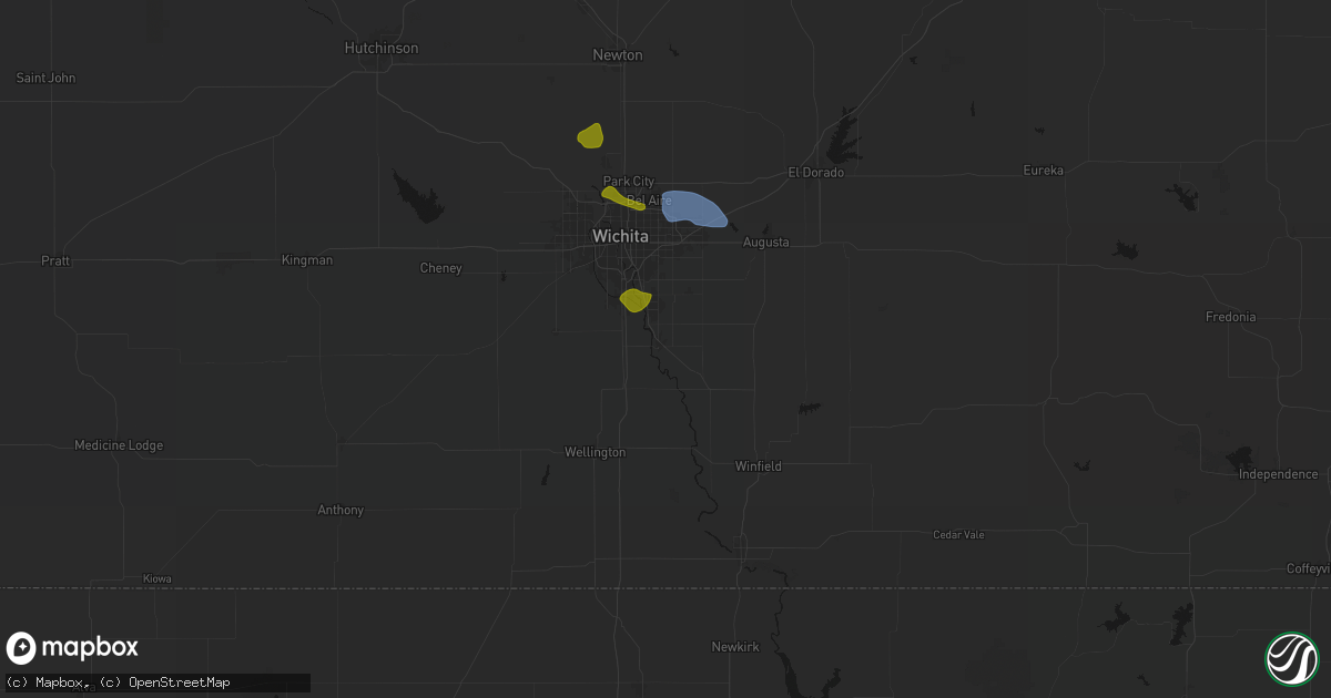 Hail map in Mulvane, KS on August 6, 2026