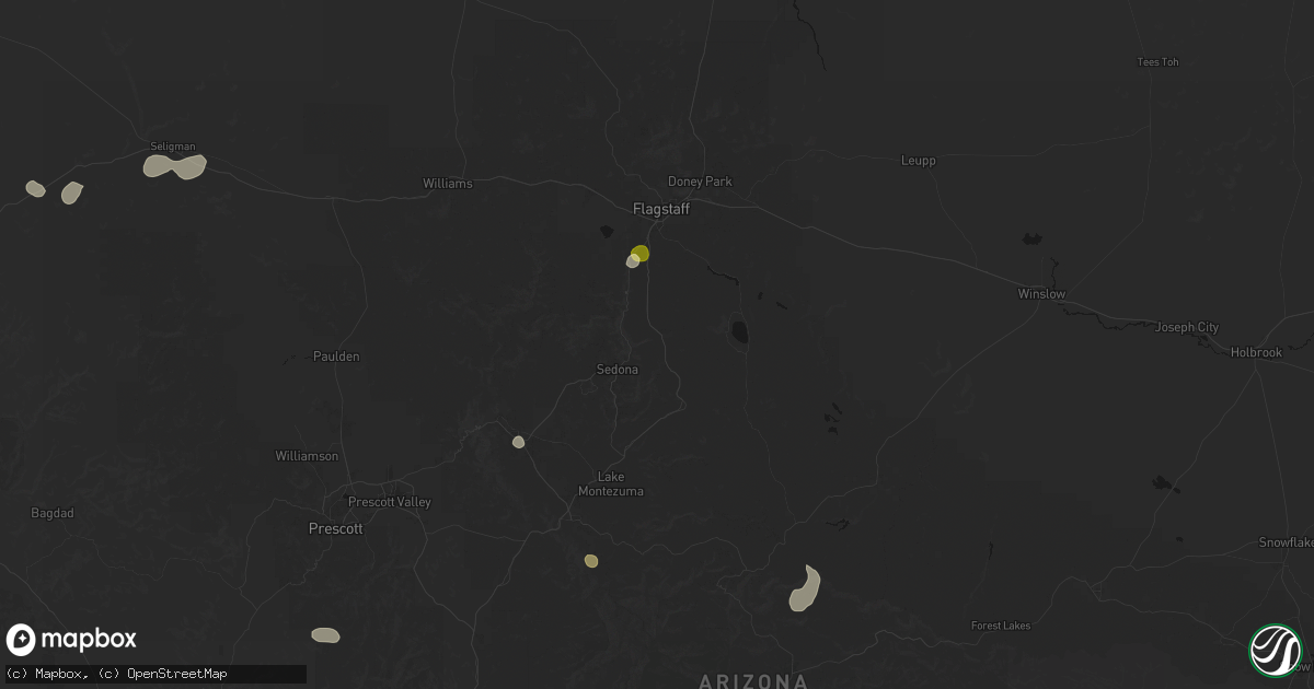 Hail map in Munds Park, AZ on August 6, 2026