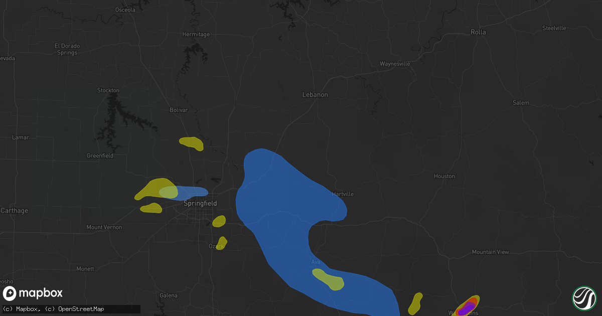 Hail map in Niangua, MO on August 6, 2026