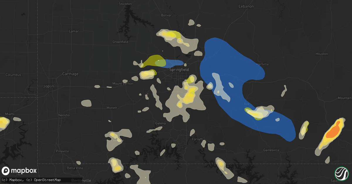 Hail map in Nixa, MO on August 6, 2026