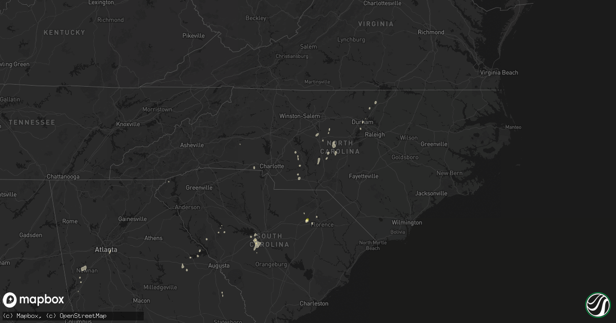 Hail map in North Carolina on August 6, 2026