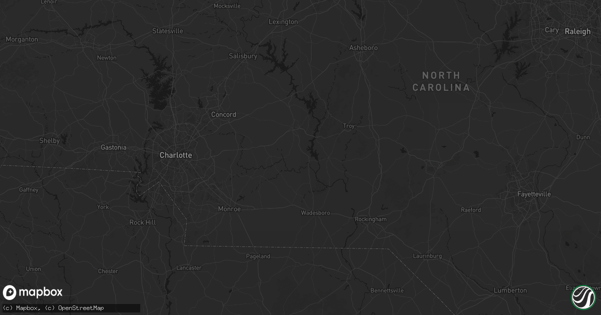 Hail map in Norwood, NC on August 6, 2026