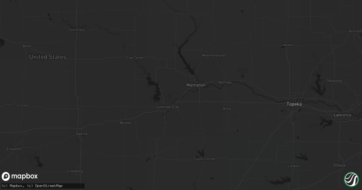 Hail map in Ogden, KS on August 6, 2026