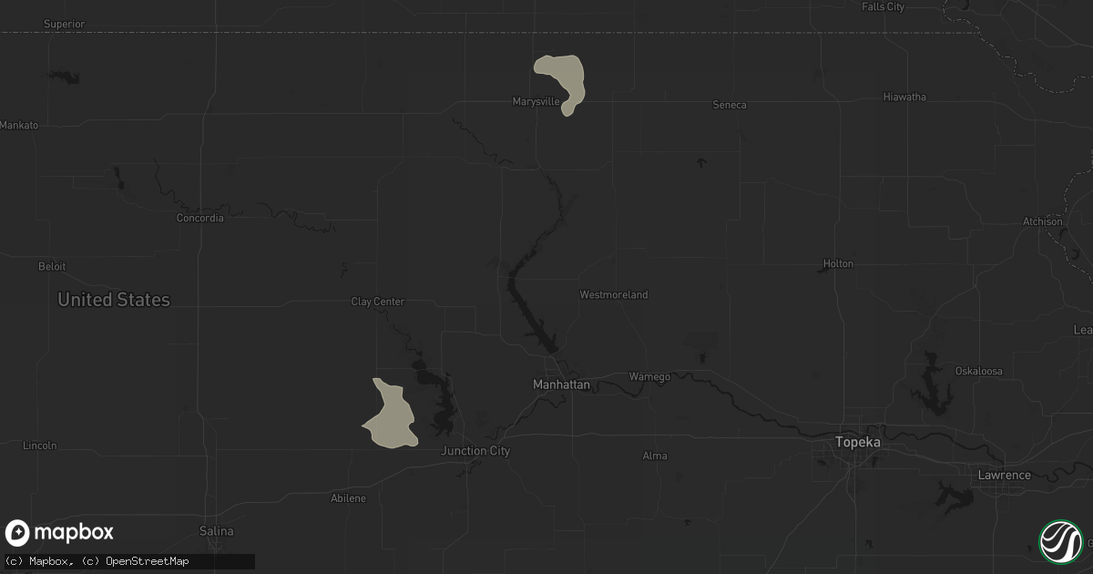 Hail map in Olsburg, KS on August 6, 2026