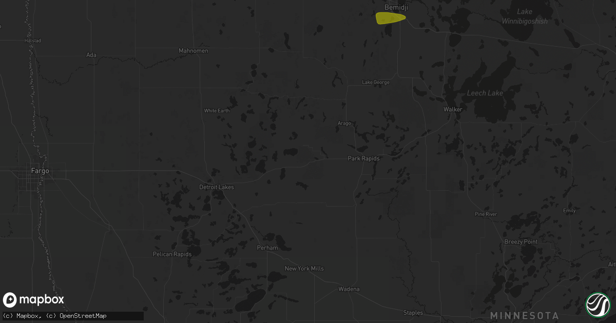 Hail map in Osage, MN on August 6, 2026