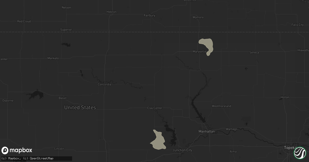 Hail map in Palmer, KS on August 6, 2026