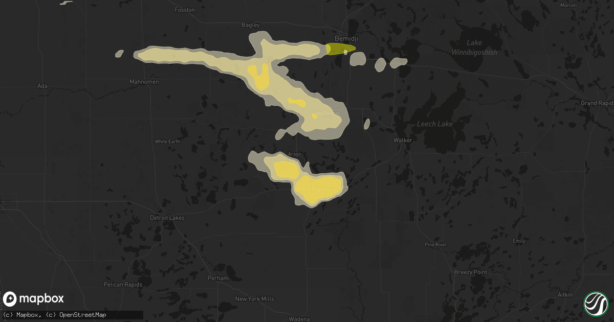 Hail map in Park Rapids, MN on August 6, 2026