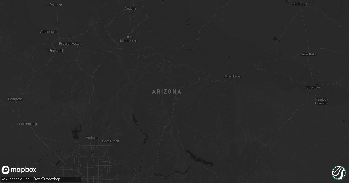 Hail map in Payson, AZ on August 6, 2026