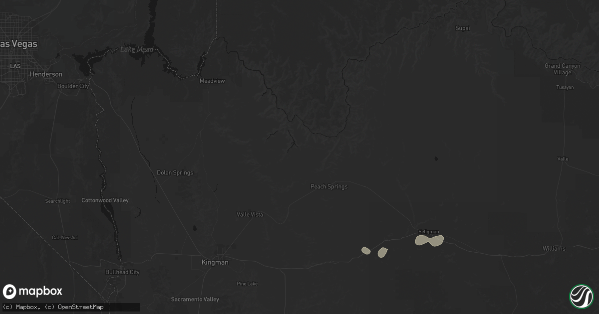 Hail map in Peach Springs, AZ on August 6, 2026