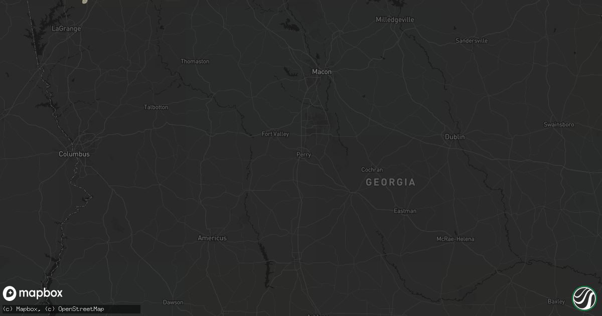 Hail map in Perry, GA on August 6, 2026