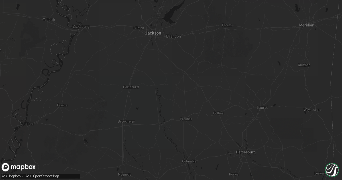 Hail map in Pinola, MS on August 6, 2026