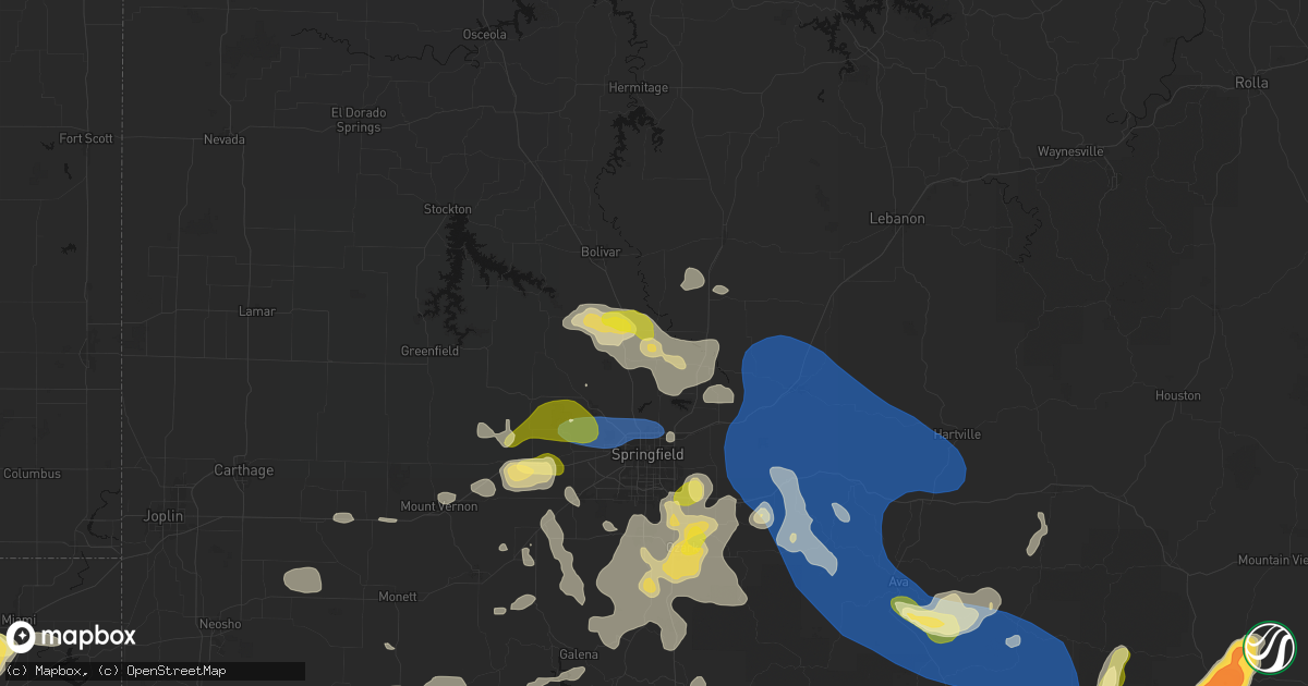 Hail map in Pleasant Hope, MO on August 6, 2026