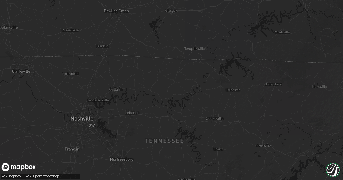 Hail map in Pleasant Shade, TN on August 6, 2026