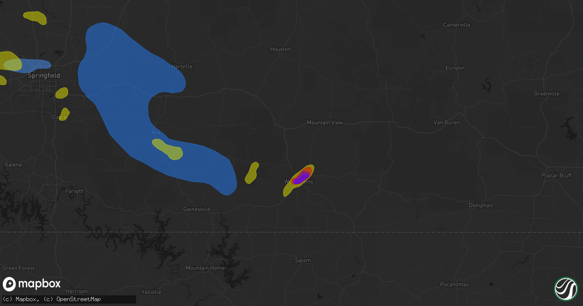 Hail map in Pomona, MO on August 6, 2026