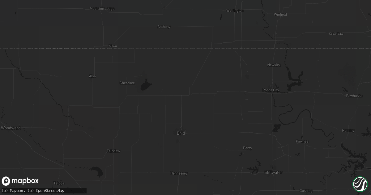 Hail map in Pond Creek, OK on August 6, 2026