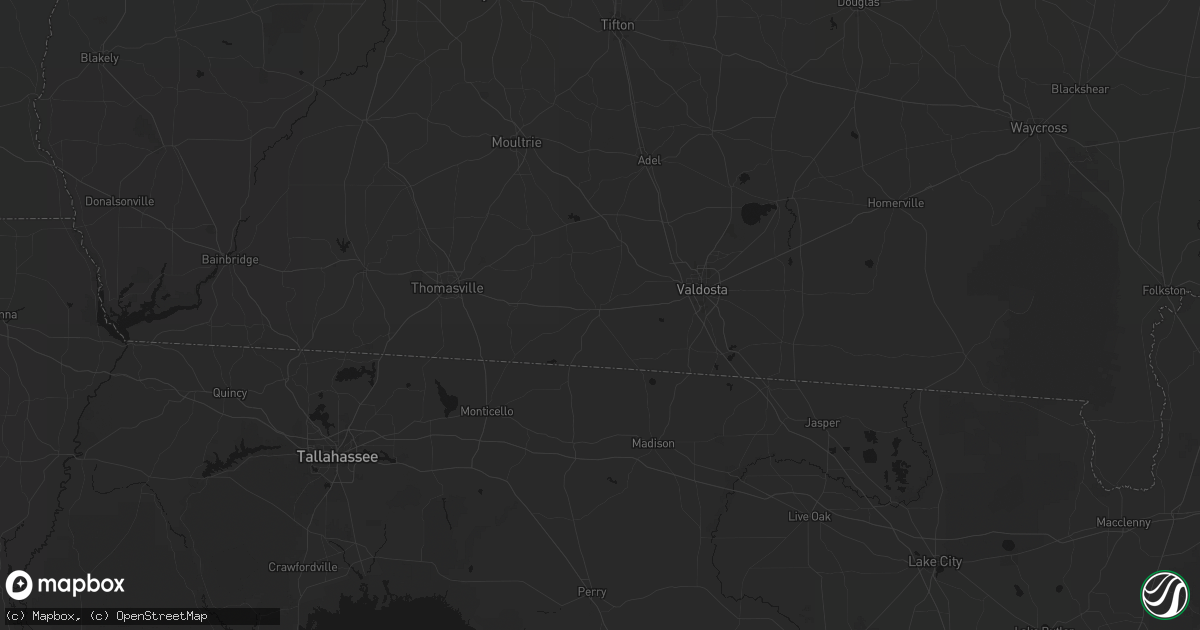 Hail map in Quitman, GA on August 6, 2026