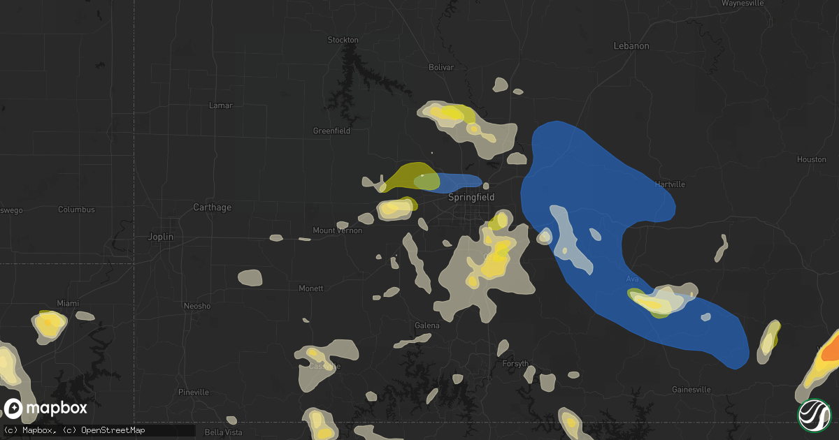 Hail map in Republic, MO on August 6, 2026