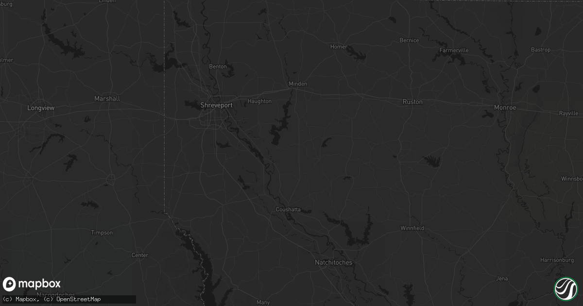 Hail map in Ringgold, LA on August 6, 2026