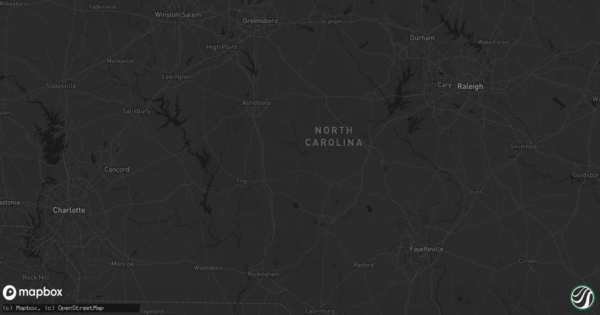 Hail map in Robbins, NC on August 6, 2026