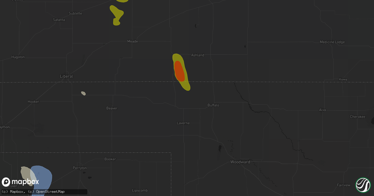 Hail map in Rosston, OK on August 6, 2026