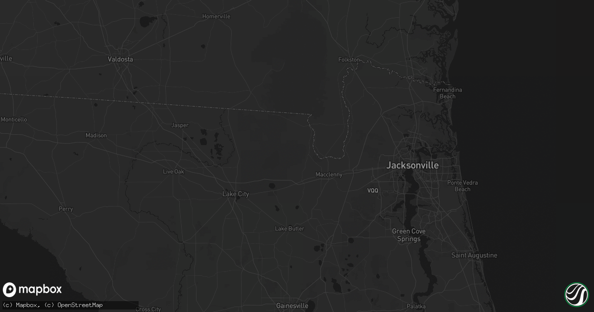 Hail map in Sanderson, FL on August 6, 2026