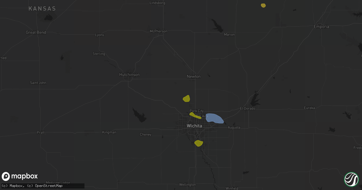 Hail map in Sedgwick, KS on August 6, 2026