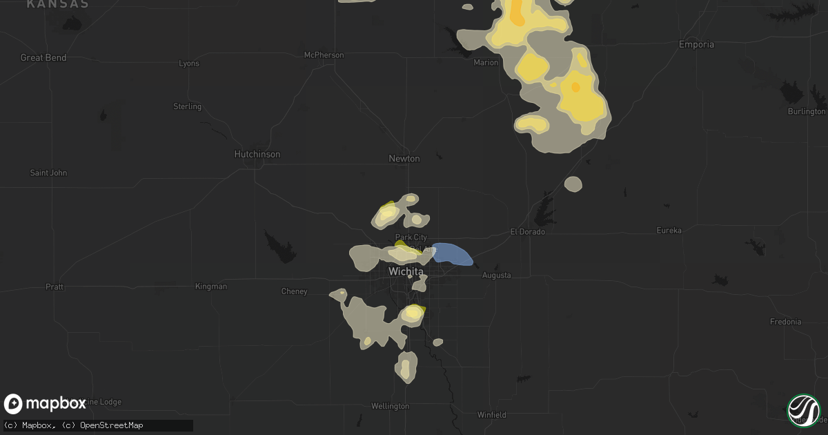 Hail map in Valley Center, KS on August 6, 2026