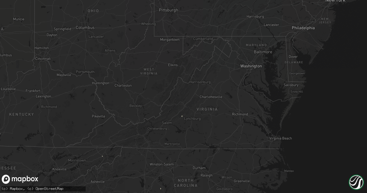 Hail map in Virginia on August 6, 2026