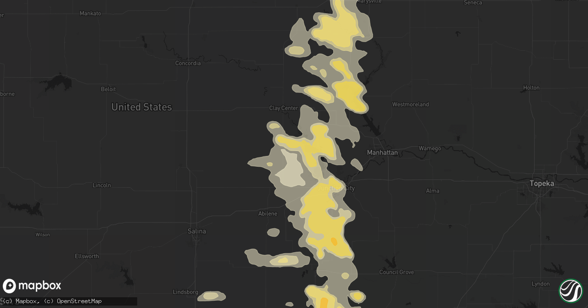 Hail map in Wakefield, KS on August 6, 2026