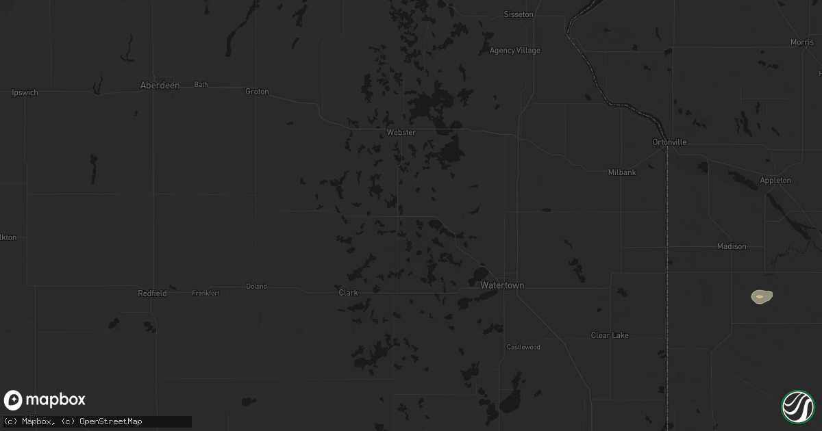 Hail map in Wallace, SD on August 6, 2026
